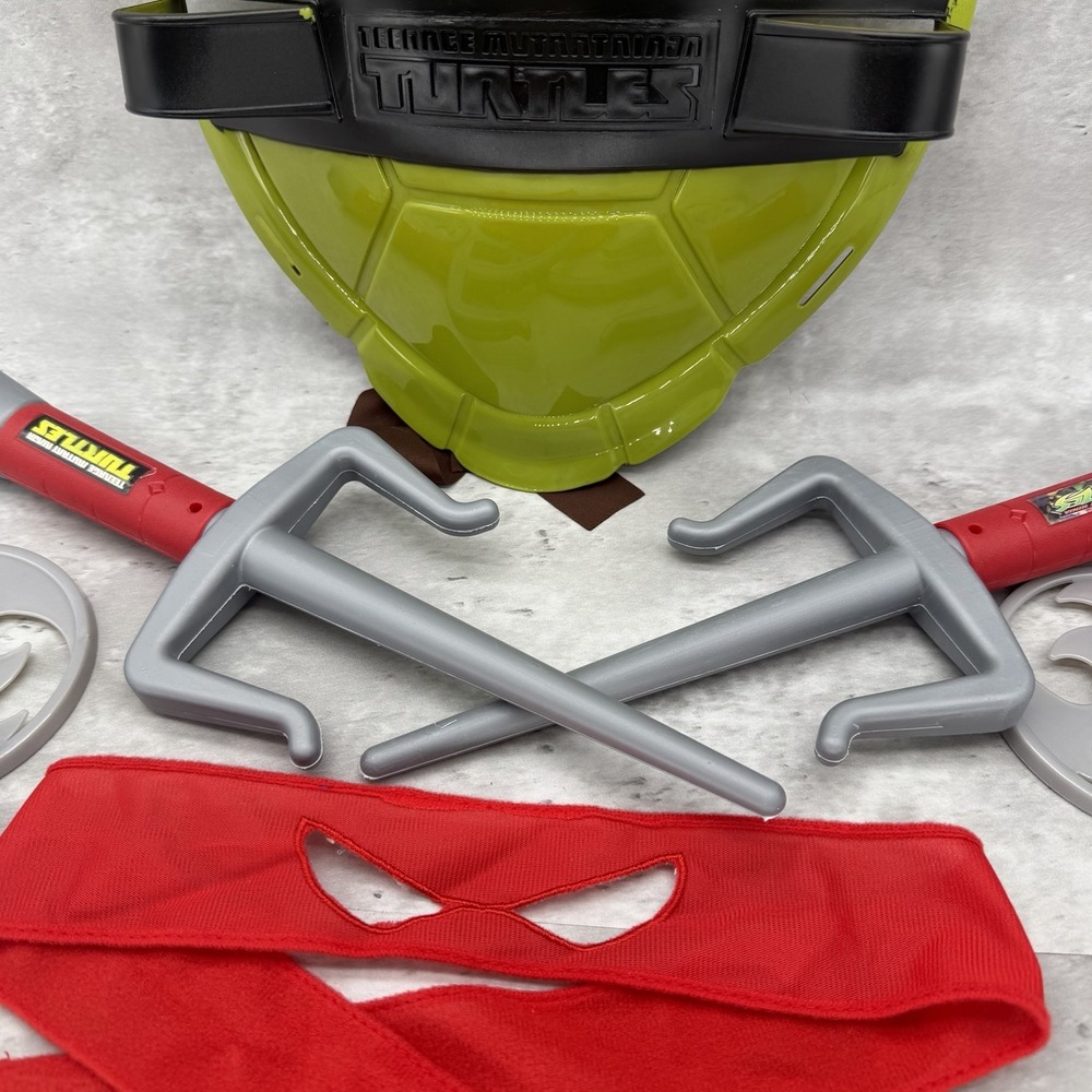 TMNT Teenage Mutant Ninja Turtles Shell Kids Costume W Accessories Duel SAI USA - Picture 3 of 6